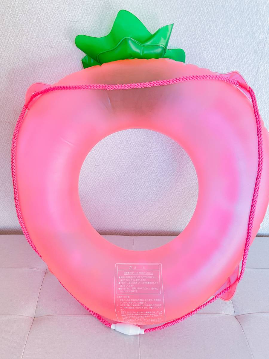 ★サンリオ ハローキティ イチゴ型 浮き輪 空気ビニール風船 人形 空ビ Inflatable Sanrio SwimRing PoolToys Hello kitty_画像2