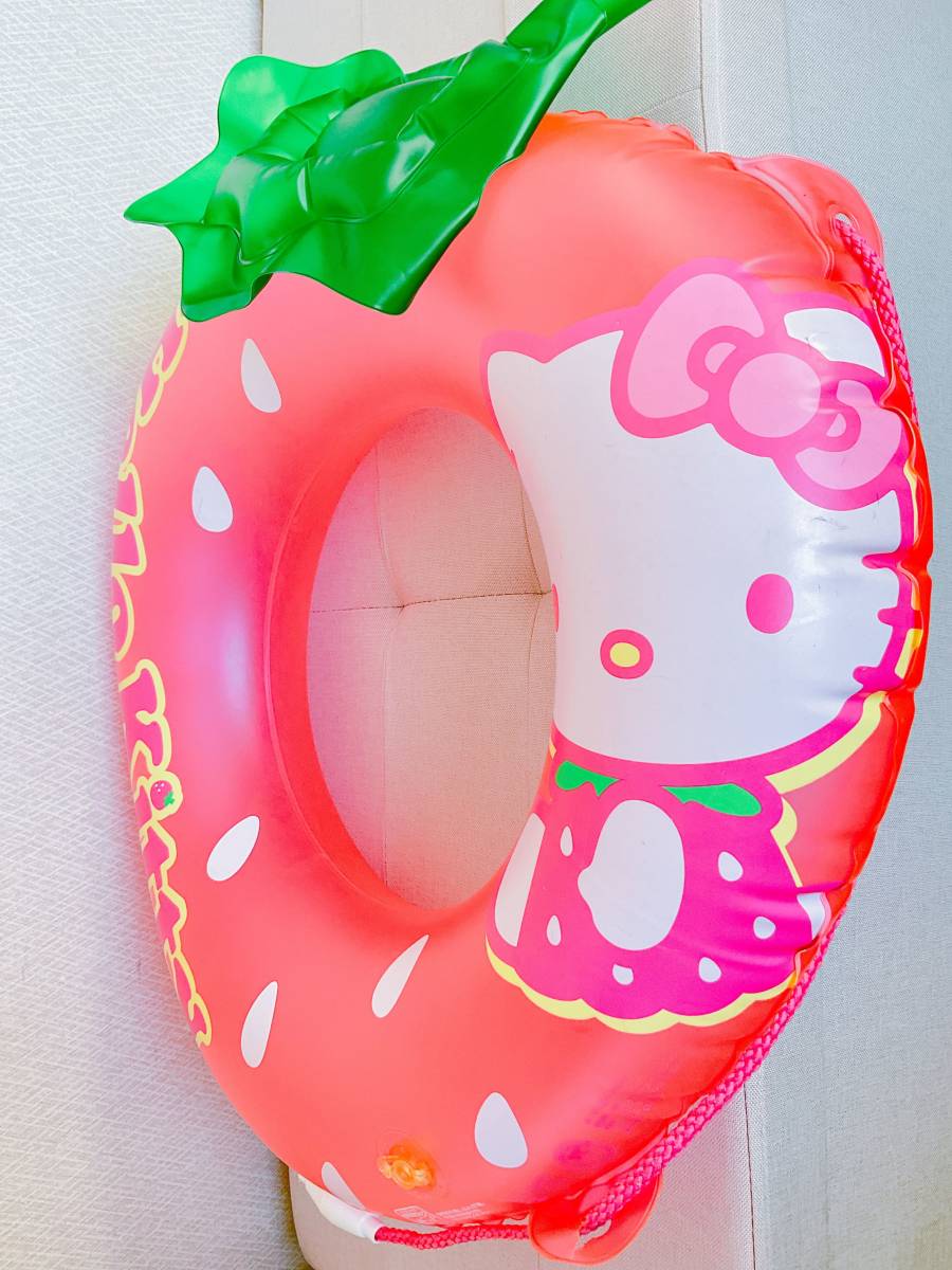 ★サンリオ ハローキティ イチゴ型 浮き輪 空気ビニール風船 人形 空ビ Inflatable Sanrio SwimRing PoolToys Hello kitty_画像3