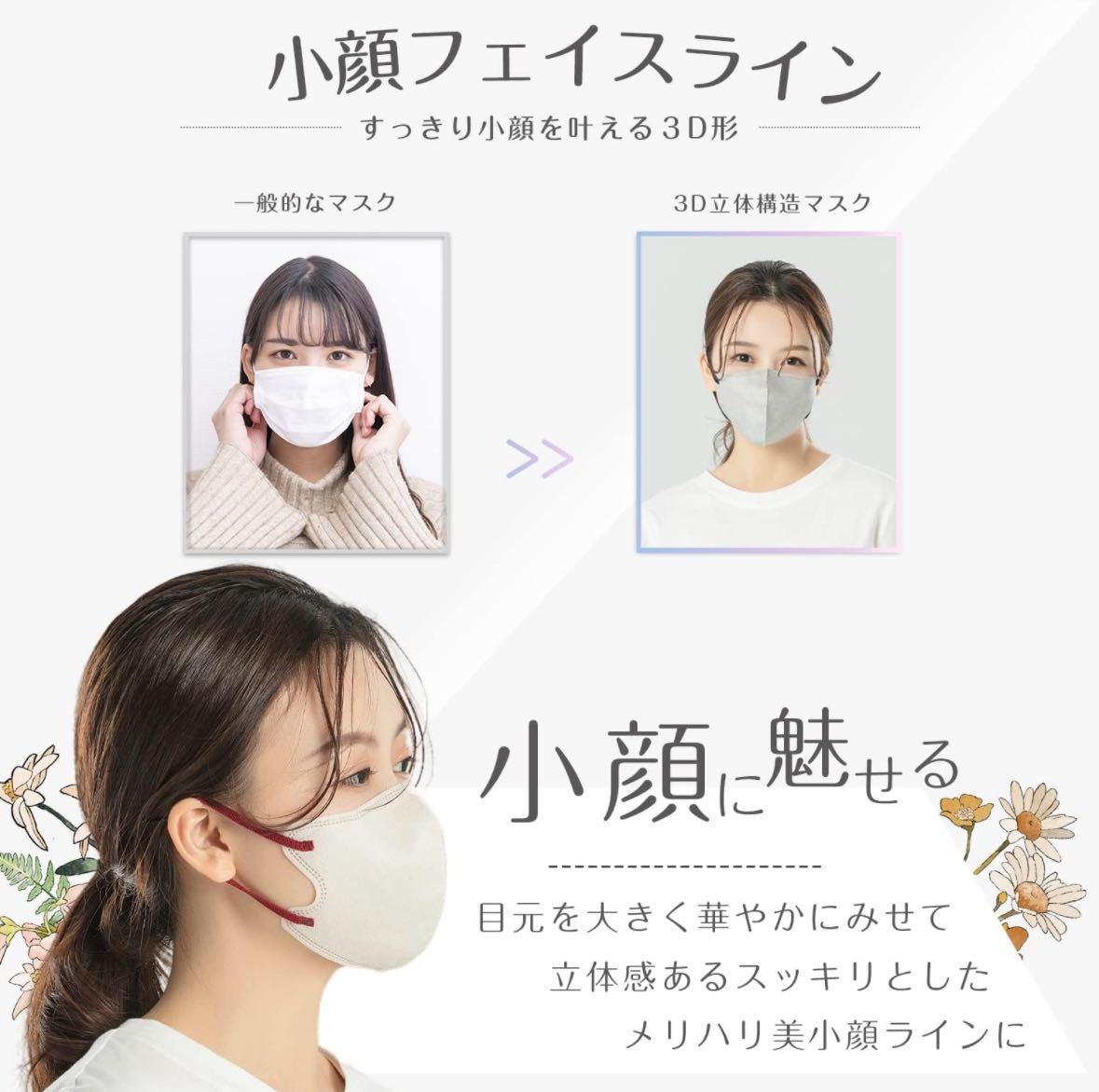 GINZA STYLE マスク 小さめ 3Dマスク 不織布 スノーホワイト×ネイビー_画像3