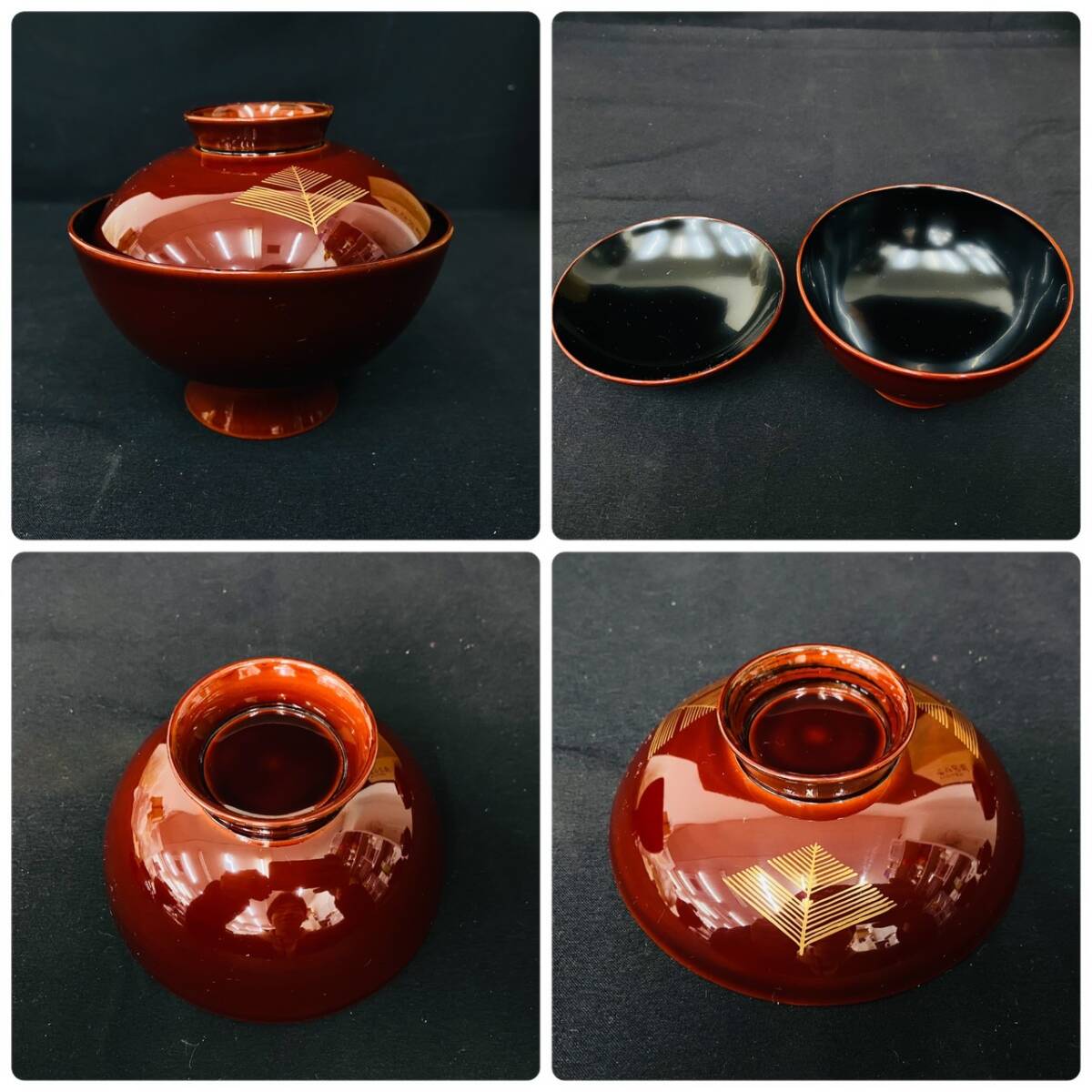 【未使用品】漆器 蒔絵 吸物椀 5客 共箱 吸い物 うつわ 茶道具 懐石 日本料理 料亭_画像5