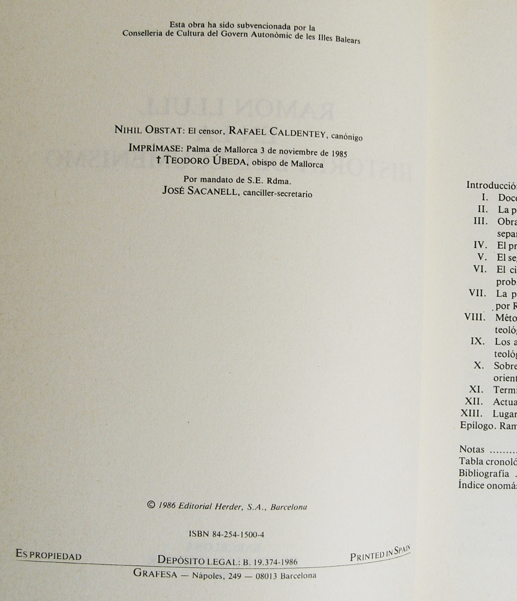 H1/洋書 RAMON LLULL EN LA HISTORIA DEL ECUMENISMO by Sebastian Garcias Palou 1986 /ラモンリュイ /古本古書_画像2