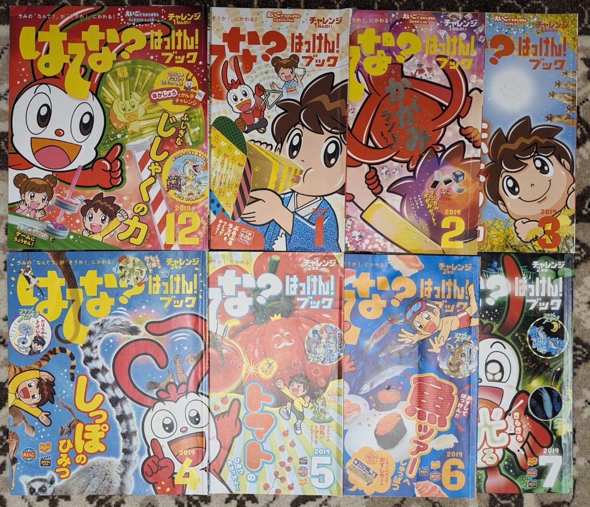 ベネッセ 進研ゼミ★はてな？はっけんブック 小学1年生2018年度12,1,2,3月分、小学2年生2019年度4,5,6,7月分