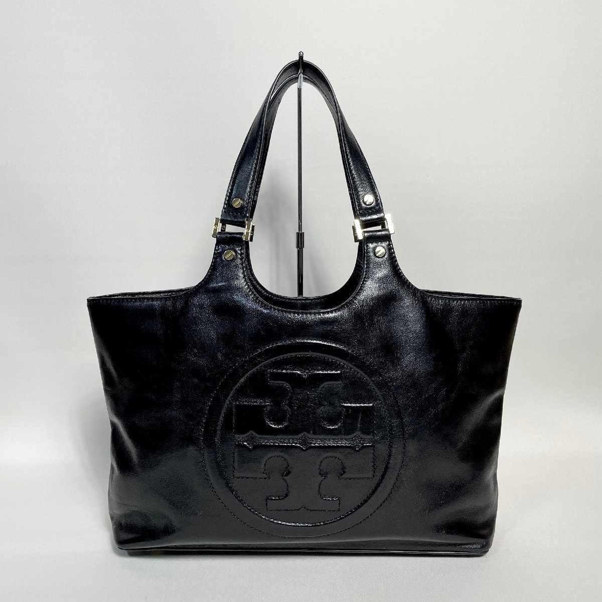 2401-105-1｜美品｜TORY BURCH トリーバーチ トートバッグ 本革 レザー ブラック