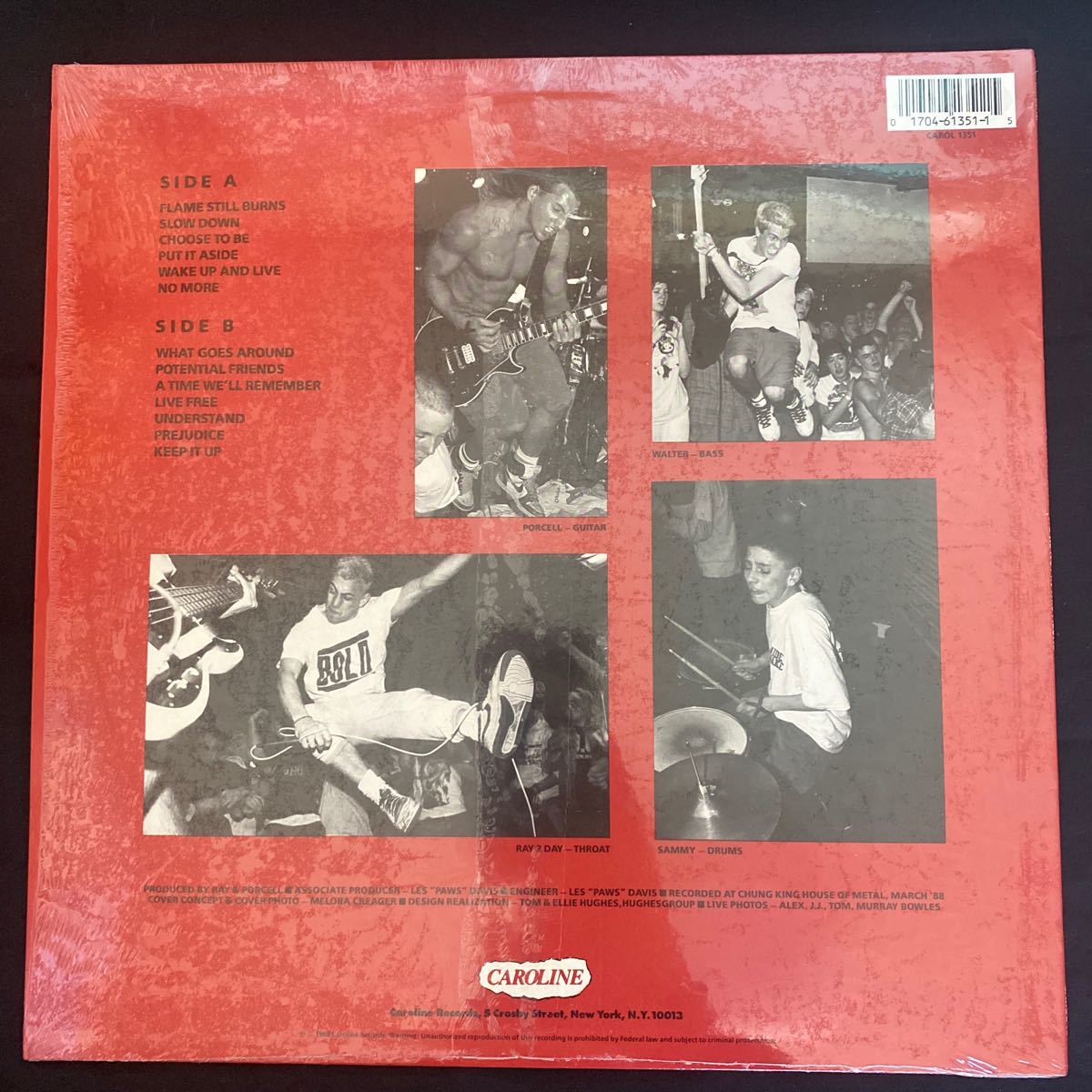 【美品】 YOUTH OF TODAY 「WE'RE NOT IN THIS ALONE」 US盤 CAROL1351 インサート付き レコード LP_画像2