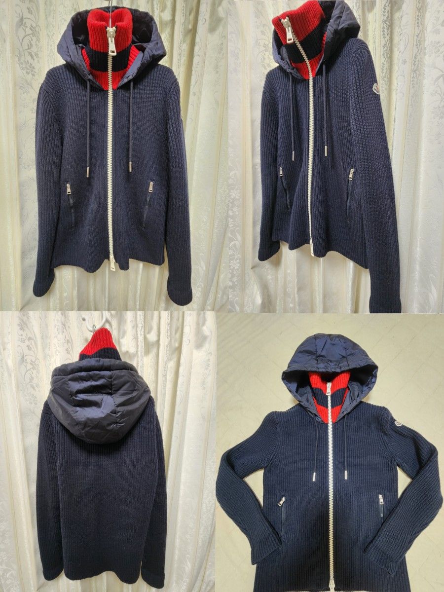 【中古美品】　MONCLER　モンクレール　ニット　ナイロン　ハイブリッド　パーカー　マグリア　トリコット　カーディガン