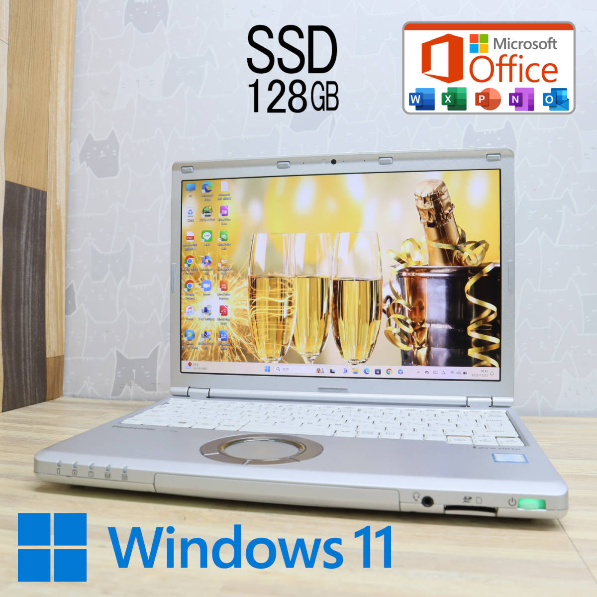 ★美品 高性能7世代i3！M.2 SSD128GB★CF-SZ6 Core i3-7100U Webカメラ Win11 MS Office 中古品 ノートPC★P64139_画像1