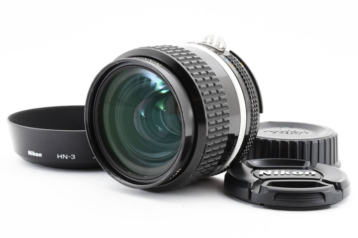 【完動美品】人気の単焦点 ニコン Nikon NIKKOR Ai-S 35mm f2 Ｆマウントレンズ　フード付き