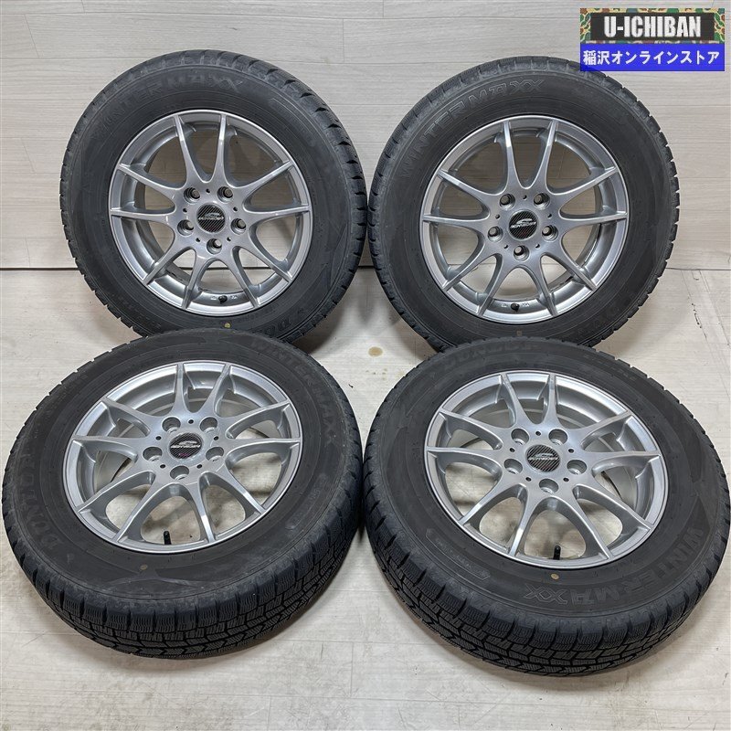 セレナ ルミオン 等 シュナイダー 6-15+45 5H114.3 ダンロップ WM02 195/65R15 15インチ スタッドレス 4本セット 009k