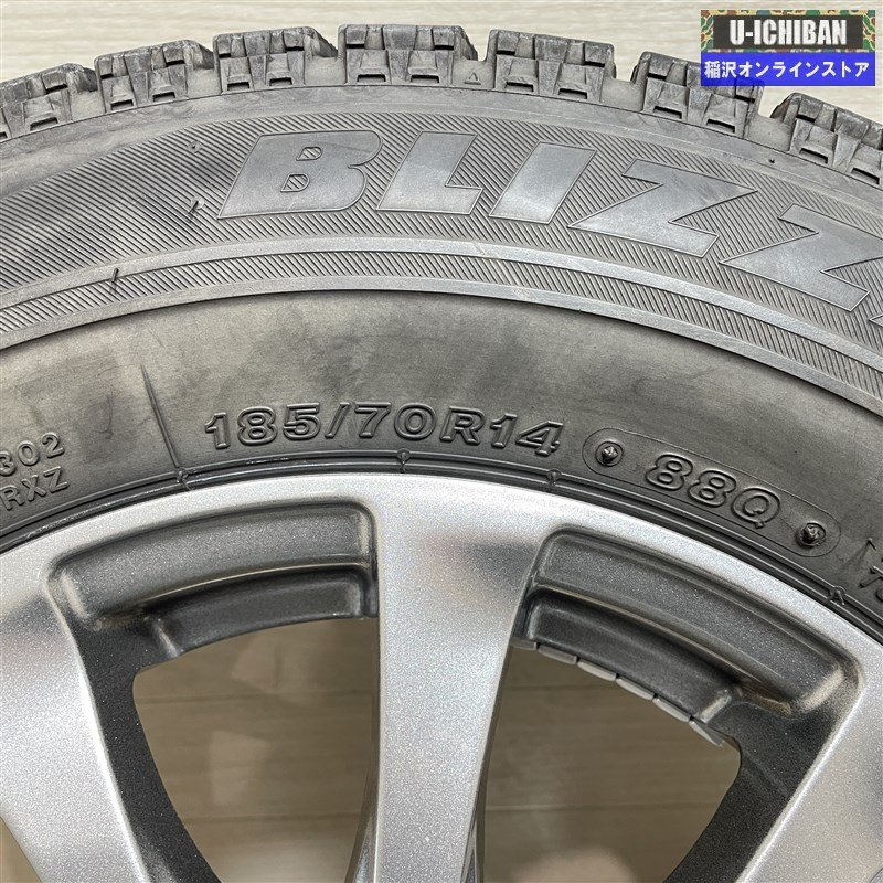 フリード 4穴車 等 EXSTEER 5.5-14+50 4H100 ブリヂストン VRX 185/70R14 14インチ スタッドレス 4本セット 009kの画像7