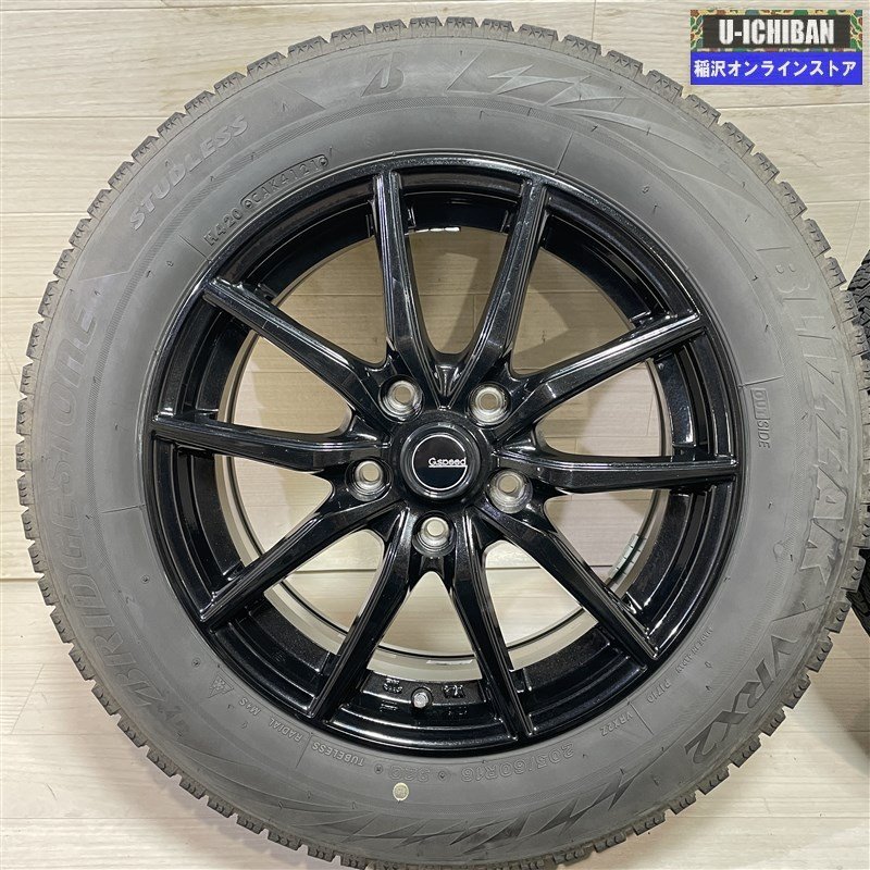 MAZDA3 90系 ノア ヴォクシー 等 Gスピード 6.5-16+48 5H114.3 2021年 ブリヂストン VRX2 205/60R16 16インチ スタッドレス 4本セット 009kの画像2