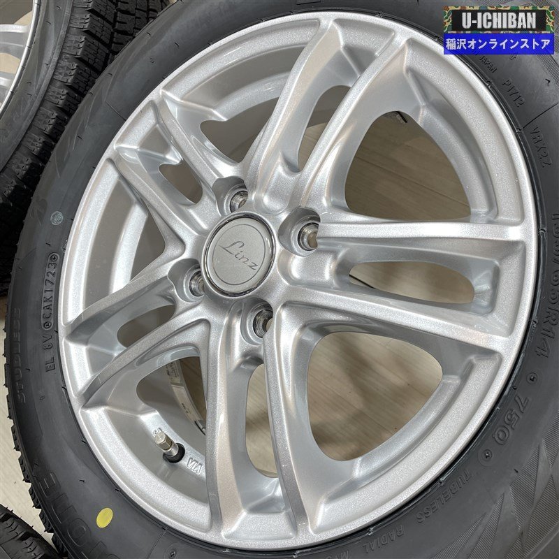 軽自動車 タント ワゴンＲ Ｎ-BOX 等 LINZ 4.5-14+45 4H100 2023年製 ブリヂストン VRX2 155/65R14 14インチ スタッドレス 4本セット 009の画像5