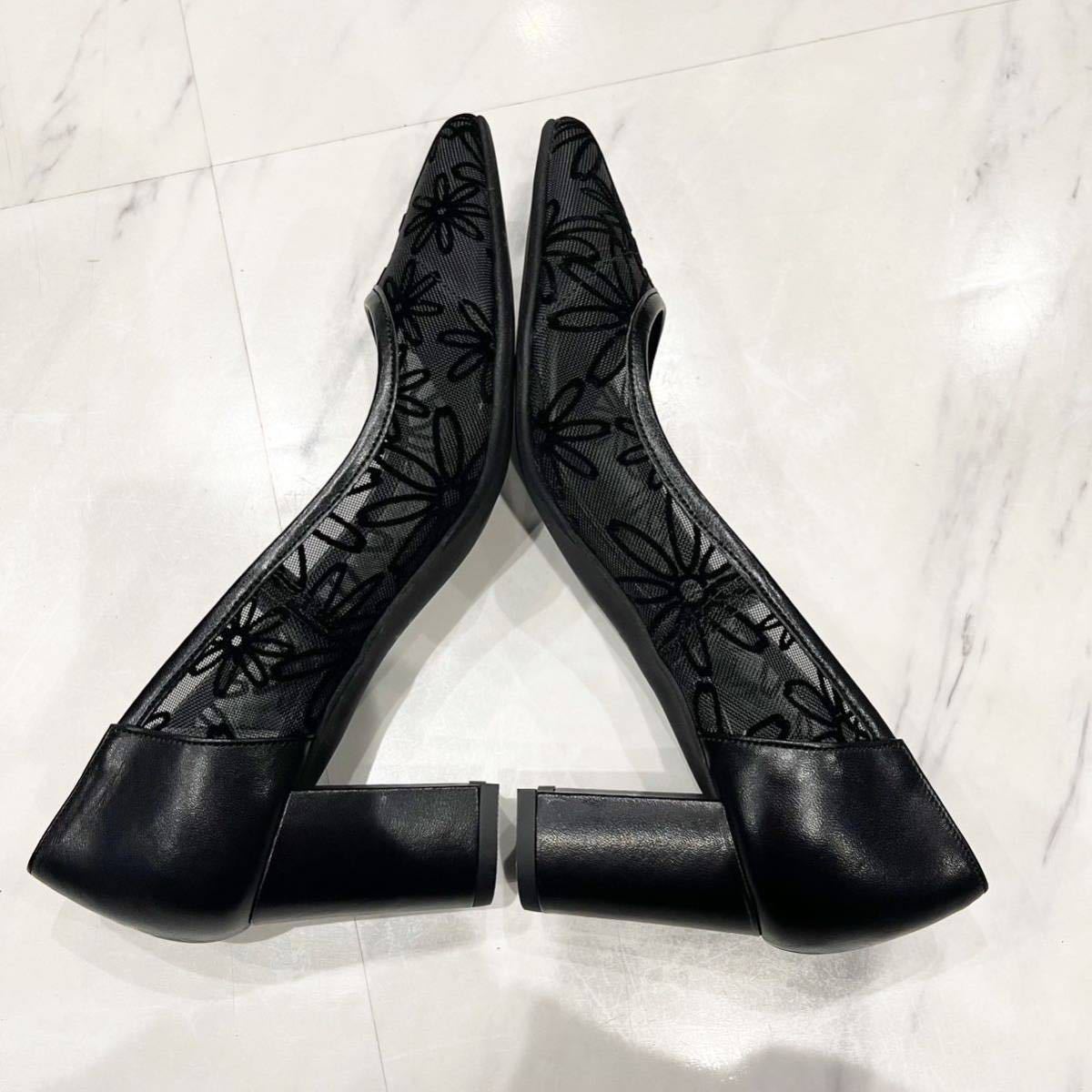 REGAL リーガル レディース シューズ 靴 パンプス レディース 約 24.5cm 相当 ブラック 黒 ラメ_画像9