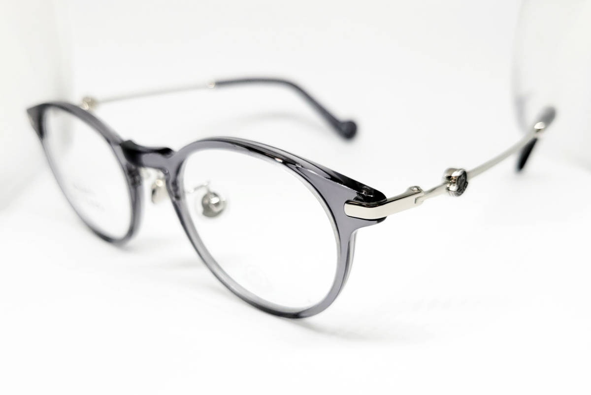 MONCLER モンクレール 正規品 眼鏡フレーム ML5115D-020 クリア グレー ダウンケース付 ボストン 新品 アジアンフィット_画像2