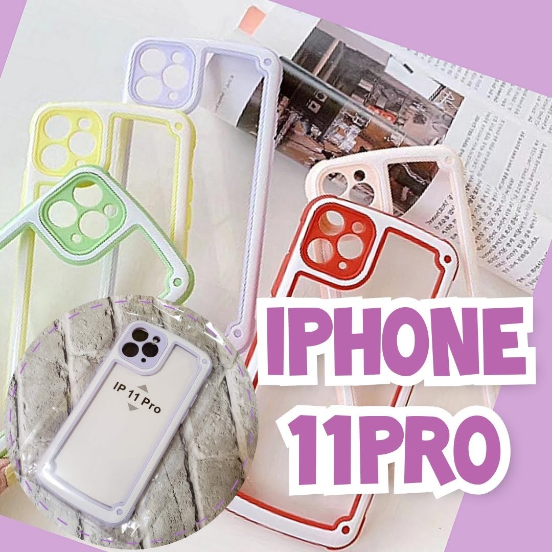 ◆iPhone11pro◆ パープル iPhoneケース シンプル フレーム iPhoneカバー アイフォンケース 紫 紫色 スマホケース おしゃれ 推し活_画像1