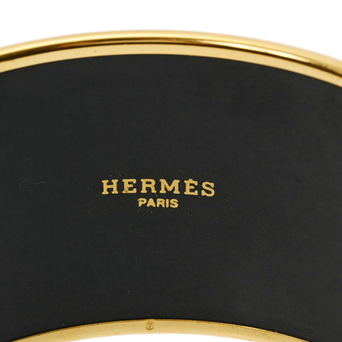 HERMES エルメス エマイユTGMバングル ストライプ柄 グレー レディース GP ブレスレット Aランク 中古 銀蔵