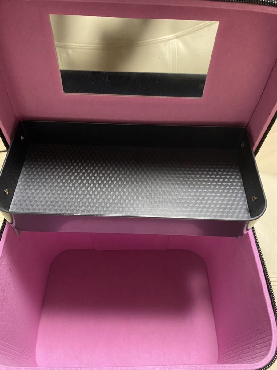 SALE★ボックス型 鏡付き メイクボックス 化粧箱 大容量 【266】 バニティケース 化粧品収納ボックス メイク 収納
