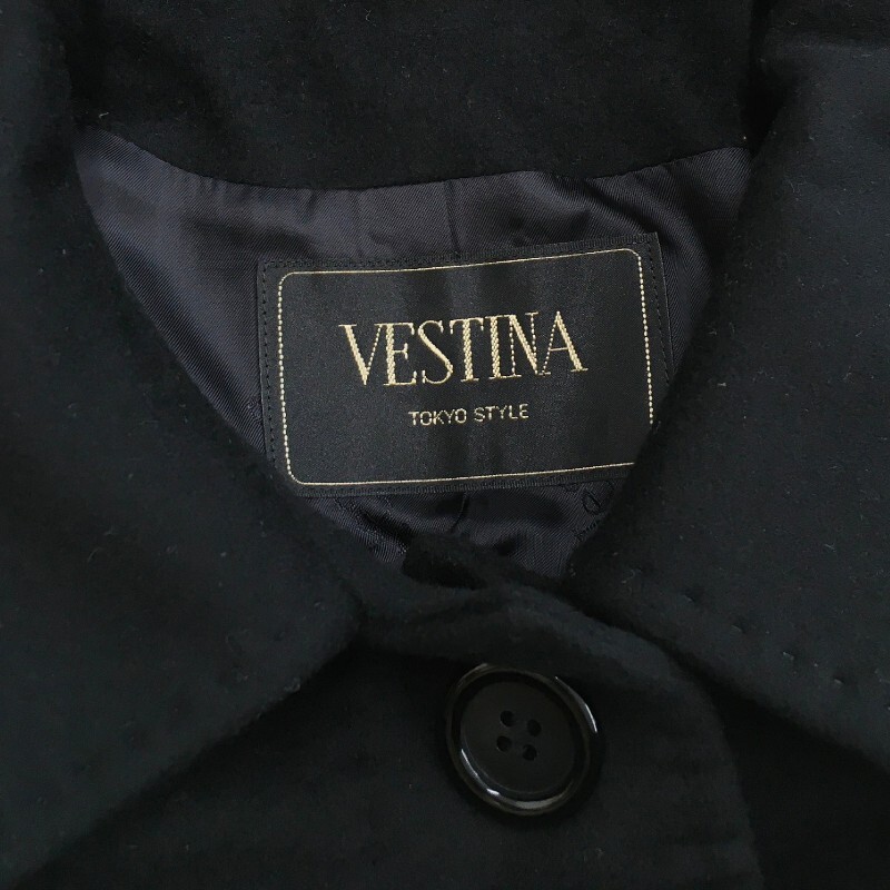 30976】 VESTINA ヴェスティナ コート ブラック サイズM相当 日本製