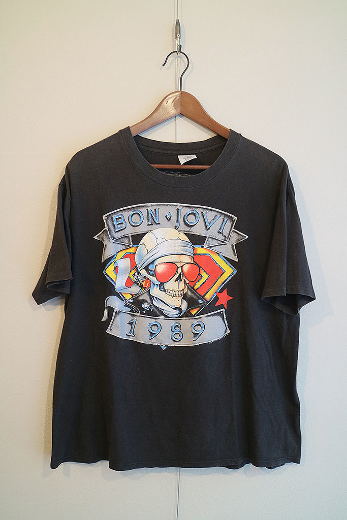 BON JOVI 1989 We're Back KICKIN' ASS T Shirt ボンジョヴィ/バンドTシャツ/ブラック/XL_画像1