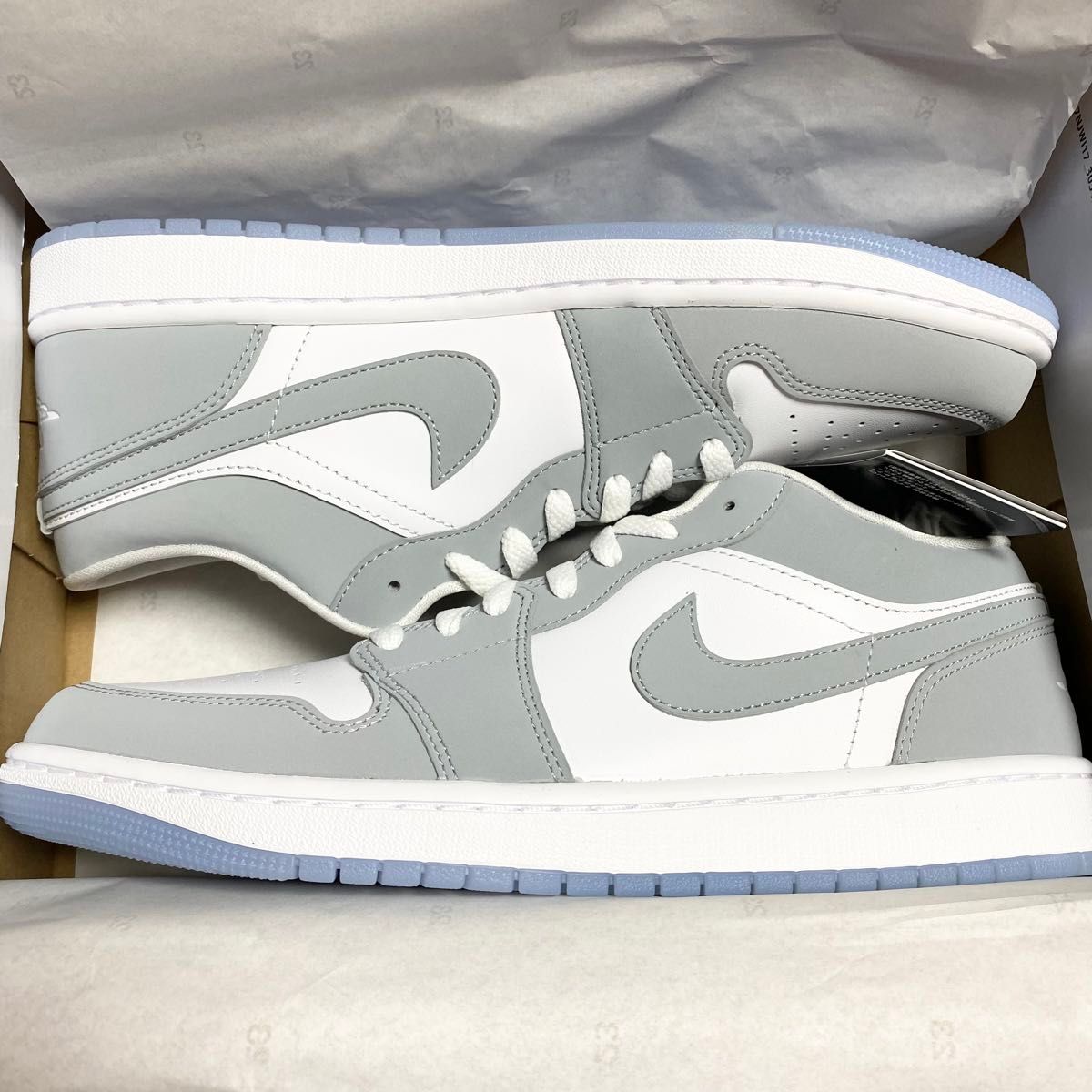 即完品！NIKE JORDAN1 LOW ナイキ エアジョーダン1 ウルフグレー