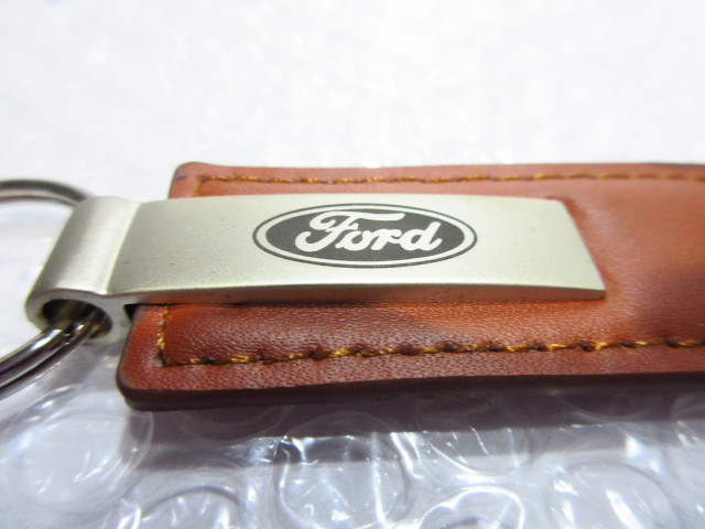 フォード/FORD US純正 本革レザー・キーリング/ブラウン(茶)【GENUINE PARTS】新品/残り僅か/_画像3