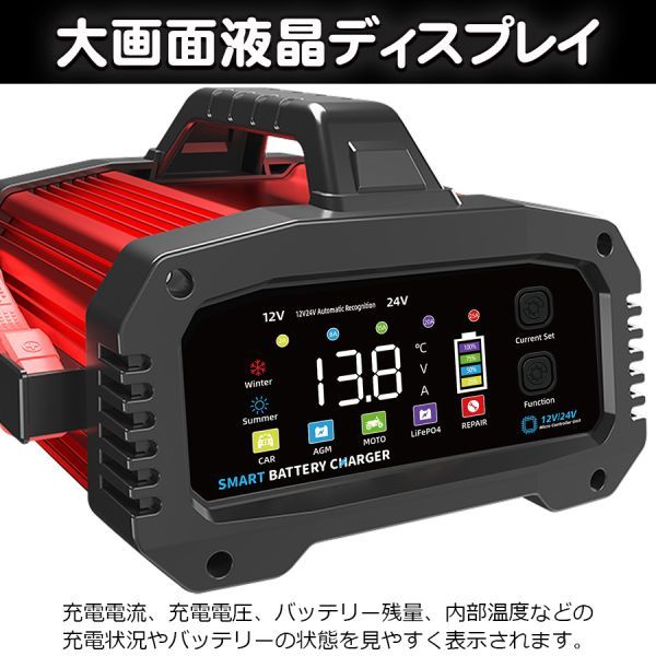 ★送料無料・30日間保証付き★12V24V 25Aバッテリー充電器 全自動バッテリーチャージャー 修復 車/バイク/トラックに適用 日本語説明書_画像6