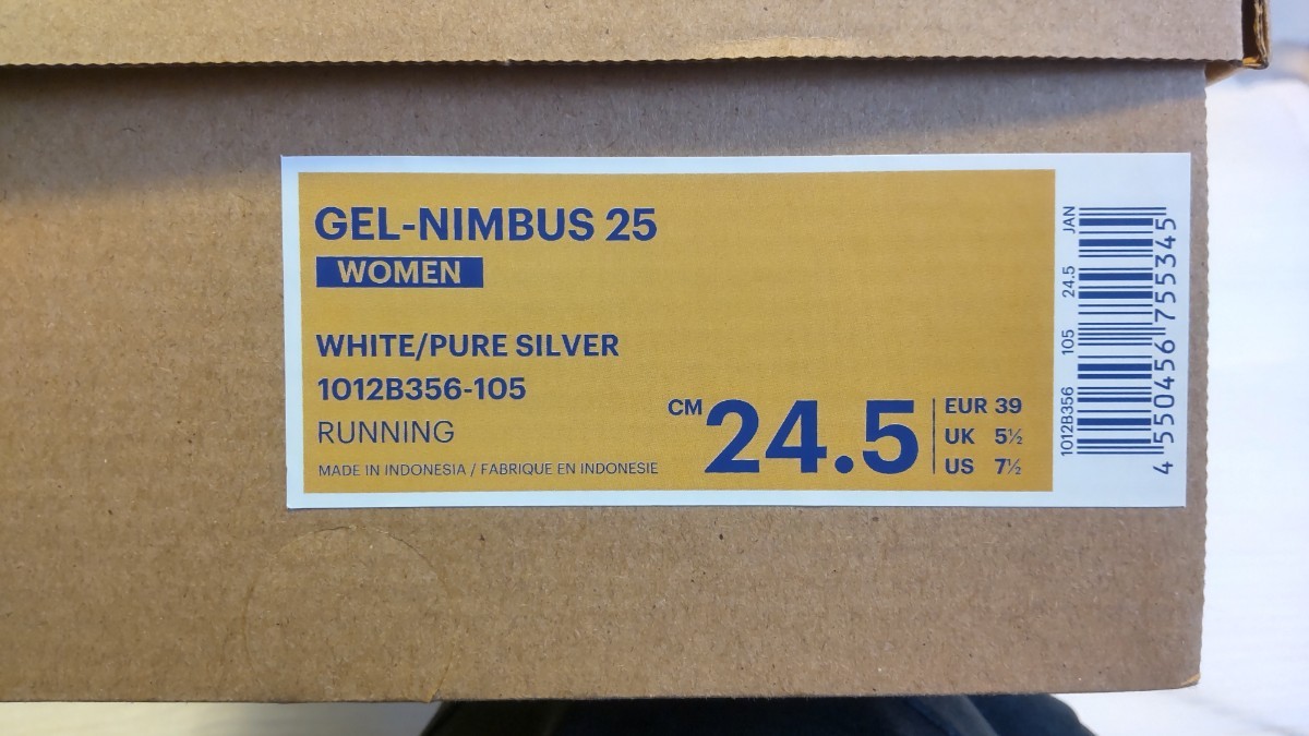 GEL-NINBUS 25　ゲルニンバス　 WOMEN 24.5 ホワイト_画像6