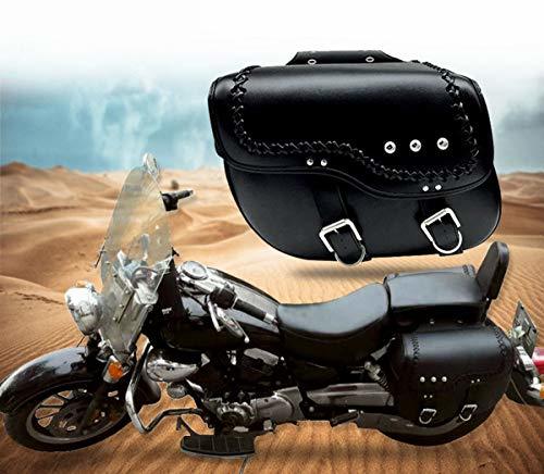 2個セット　GSロゴ バイク用 アメリカン サイドバッグ 大容量収納 高級品 ツールバッグ 旅行 ツーリング レザーバッグ 防水 革 2個セッ_画像5
