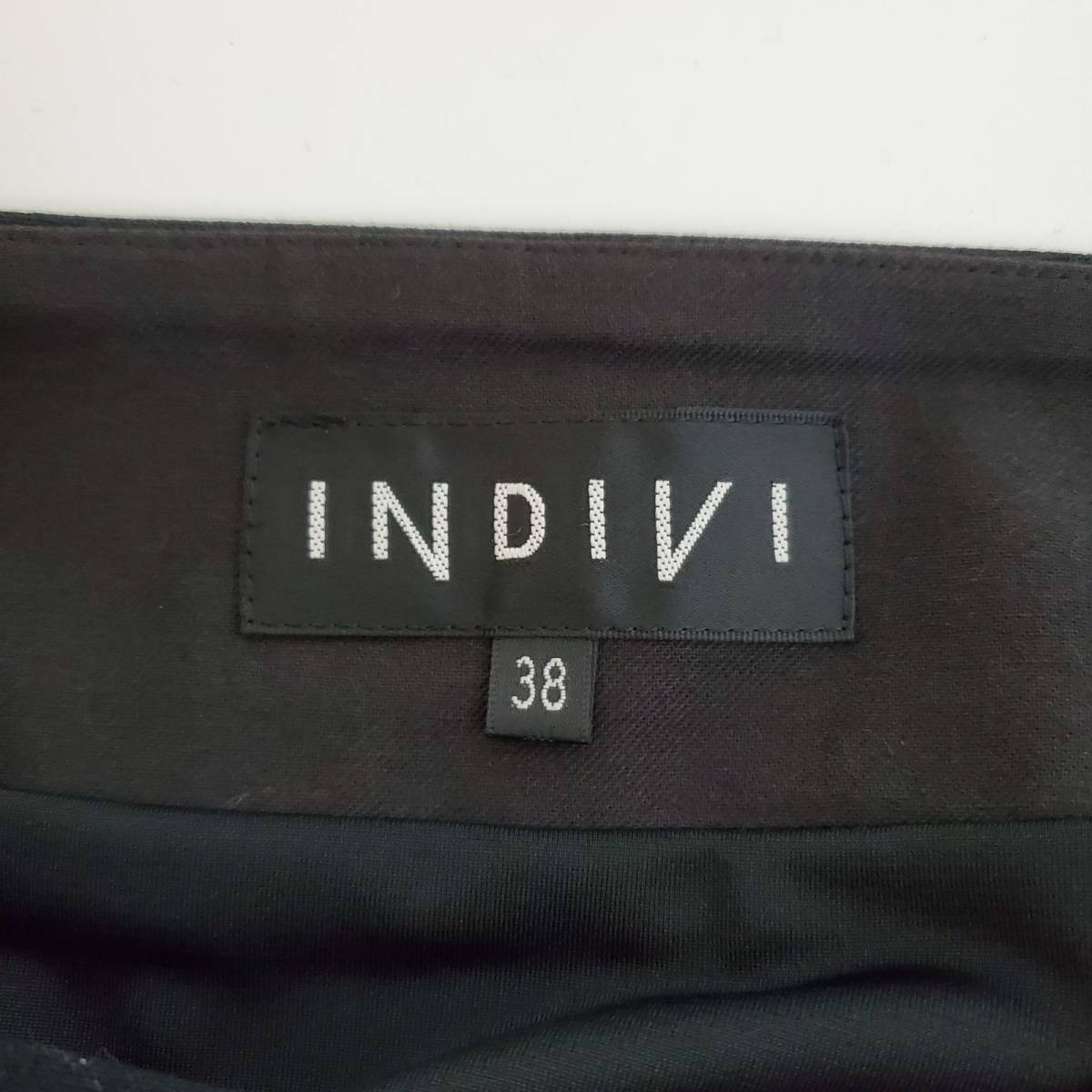 INDIVI Indivi юбка в складку юбка до колена юбка оттенок черного женский сделано в Японии размер 38[CB2]