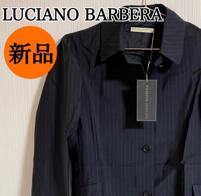 【新品】 LUCIANO BARBERA ルチアーノバルベラ シャツ ワイシャツ シンプル イタリア製 Yシャツ 長袖 ウール ブラック 42サイズ 【k305】