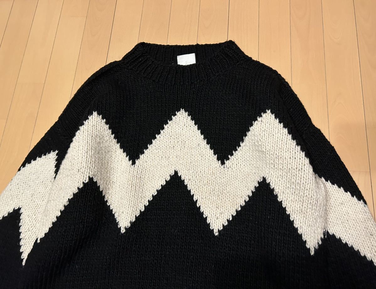 CAMPUS PEDDLER Blck Knit 希少 RARE レアデザイン ブラック 黒 エクアドルニット MADE IN Ecuador Wool ウール Vintage ヴィンテージ_画像2