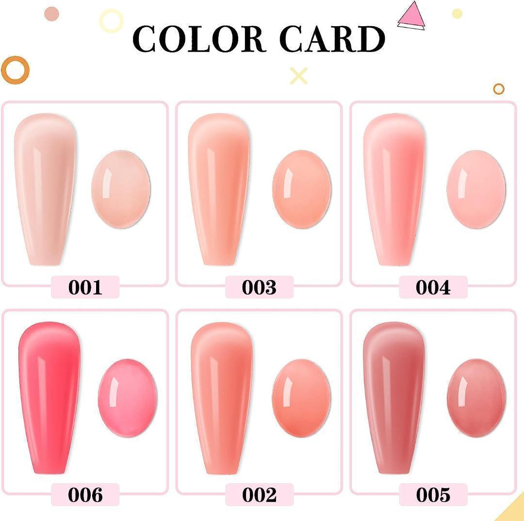 カラーネイルジェル ピンクジェル 6色 8ml クリアピンク系 桜色.......