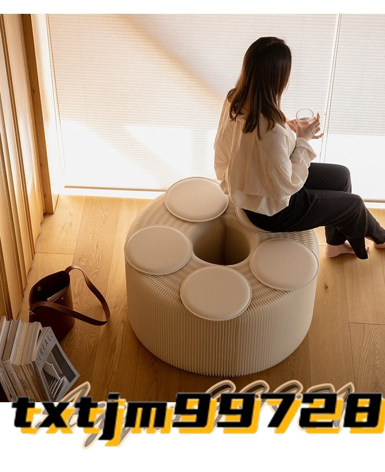 特価 入手困難 人気推薦 高品質 椅子 竹製 肉厚座面 北欧伸縮イス椅子 折り畳み 高さ28cm 全長150cm_画像5