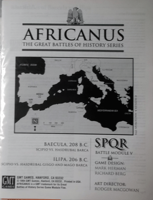 GMT/AFRICANUS/SPQR BATTLE MODULE V（THE GREAT BATTLES OF HISTORY SERIES)/駒未切断/日本語訳無し/中古品