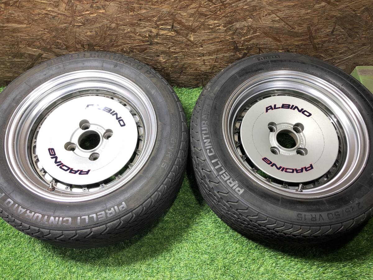 WedsSport ALBINO RACING 15inch 7.5j+1 × PIRELLI 225/50R15 PCD114.3 4穴 アルビノレーシング_画像3