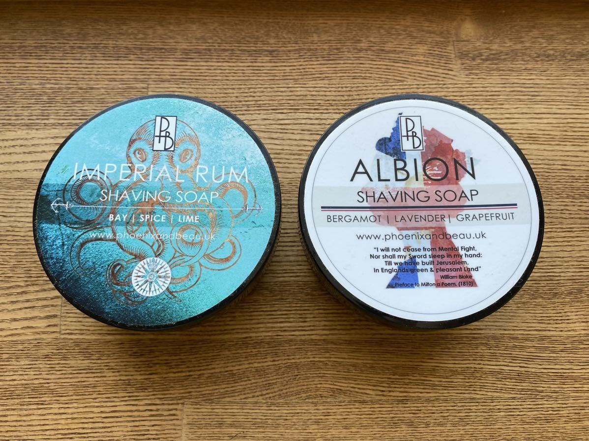 Phoenix and Beau Imperial Rum & Alibion Shaving Soap フェニックス アンド ボー シェービングソープ 2個セット 送料無料の画像1