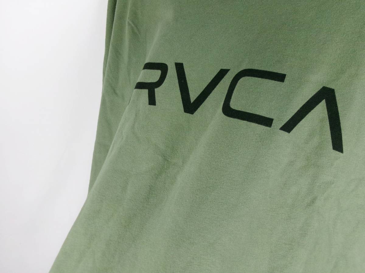 ルーカ RVCA Tシャツ ヘビーウェイト ロゴプリント ロンT オーバーサイズ 長袖 M グリーン メンズ 中古 /GD_画像7