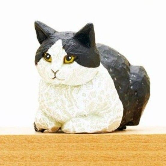 猫の彫刻 はしもとみお　全5種類　新品　ミニフィギュア　カプセルトイ　ガチャ 木彫り彫刻家