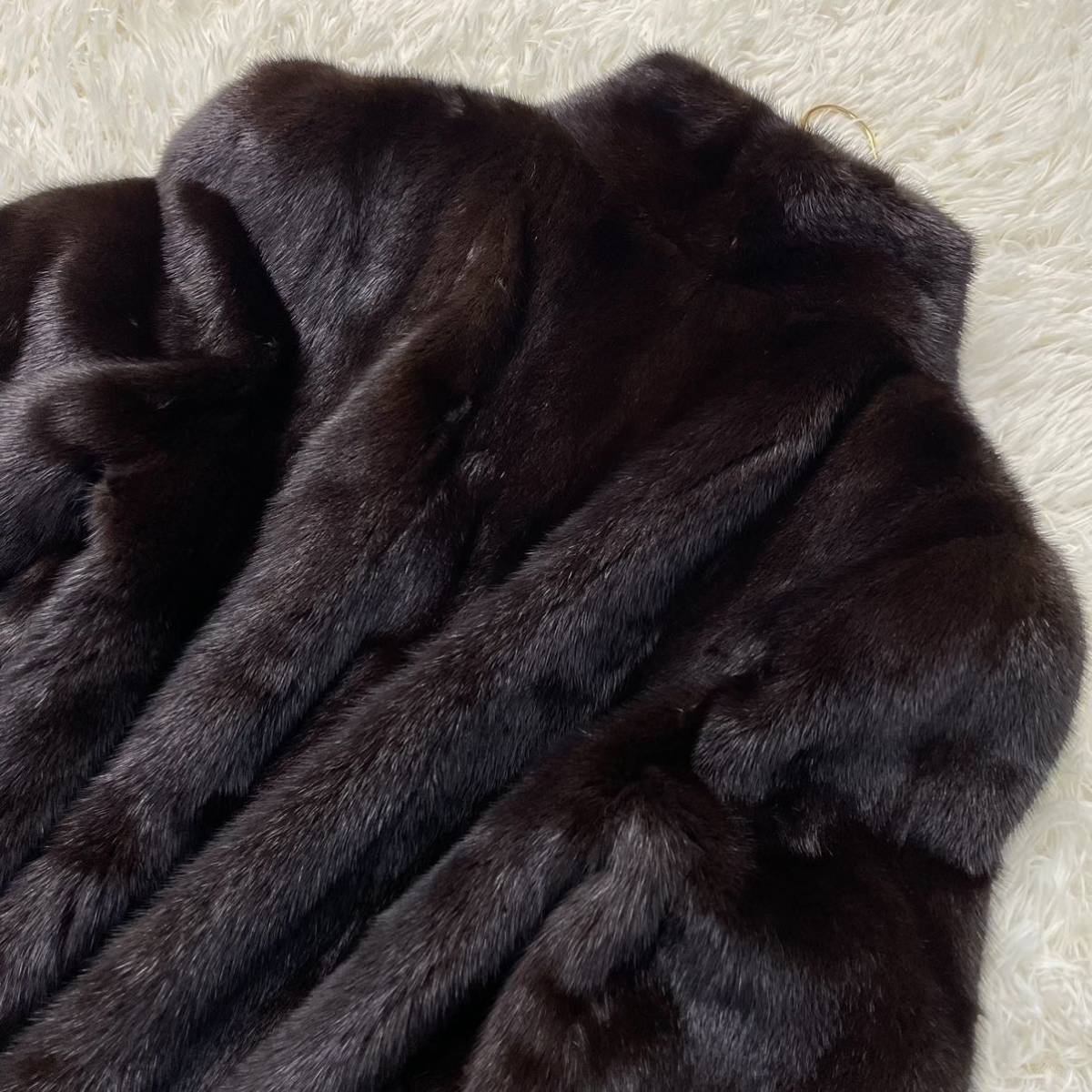 《最高級毛皮美品》SAGA MINK サガミンク 銀サガ ミンクコート ロング ミドル 毛皮コート リアルファー MINK FUR ブラウン系 レディース_画像7