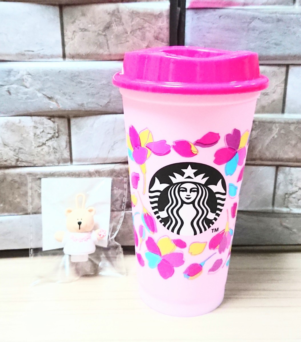 〈STARBUCKS〉SAKURA2024カラーチェンジングリユーザブルカップ473ml・ドリンクホールキャップベアリスタ/スターバックス_画像1