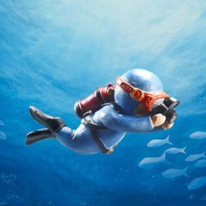 【２体セット】水槽用　アクアリウム オブジェ ダイバー フィギュア オーナメント 水槽 潜水士 青 オレンジ ブルー_画像5