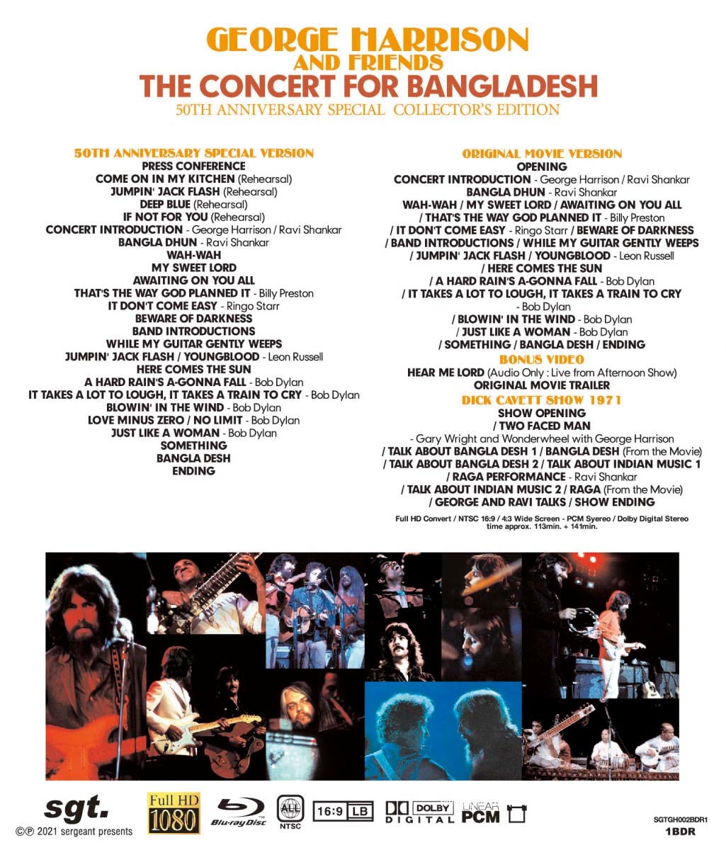 GEORGE HARRISON AND FRIENDS / THE CONCERT FOR BANGLADESH : 50TH ANNIVERSARY BLURAY DISC SPECIAL COLLECTOR'S EDITION 【1Blu-ray】_画像2