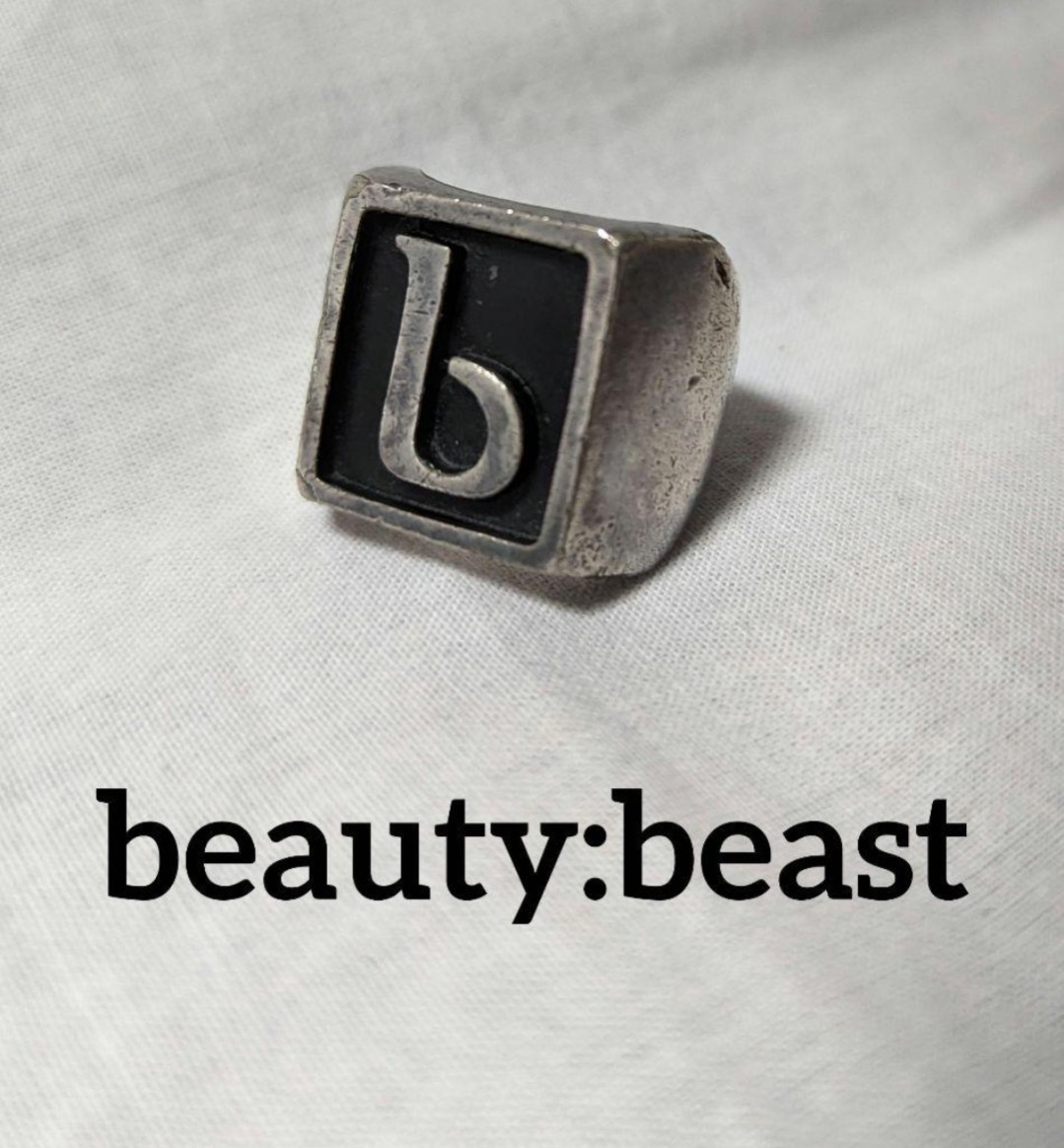 beauty:beast ビューティビースト ビッグリング レア ブラック シルバー　カレッジリング