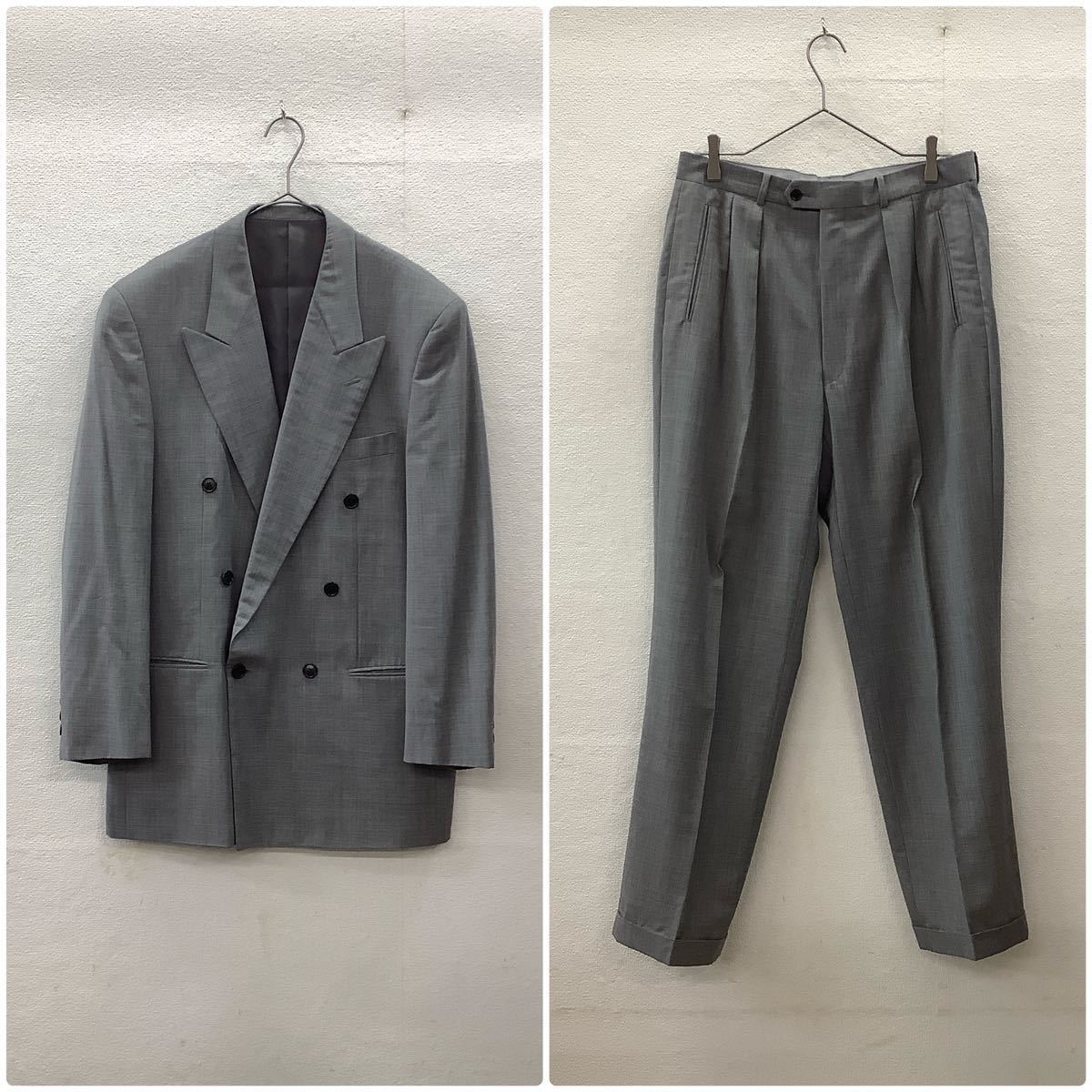 Paul Smith ポールスミス スーツ セットアップ ダブル ジャケット スラックス グレー size L 78097