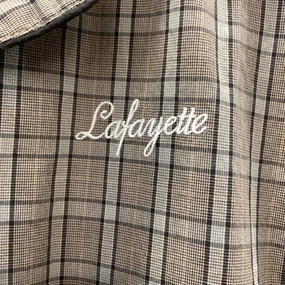 Lafayette ラファイエット タータン チェック パジャマ 長袖 ボタン シャツ オープンカラー 長袖シャツ size L 76780_画像5