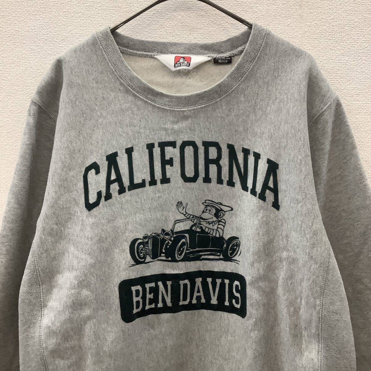 BEN DAVIS Ben tei винт колледж Logo тренировочный футболка серый обратная сторона ворсистый size M 78091
