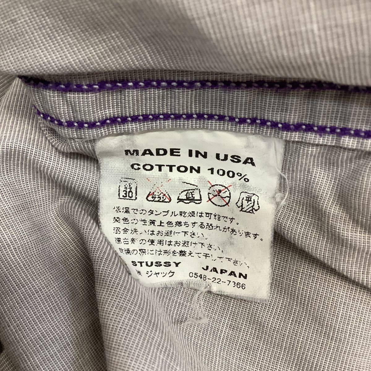 STUSSY USA製 ステューシー ランダムボタン 長袖シャツ 古着 STUSSY USA製 ステューシー ランダムボタン 長袖シャツ 古着