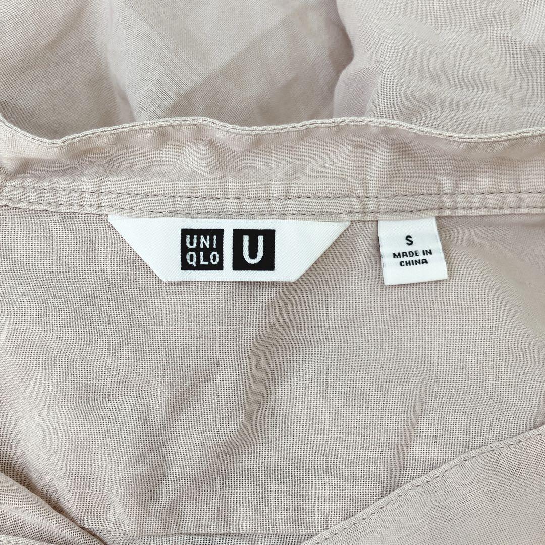 【S】ユニクロ　UNIQLO 長袖シャツ　薄手　ピンク_画像9