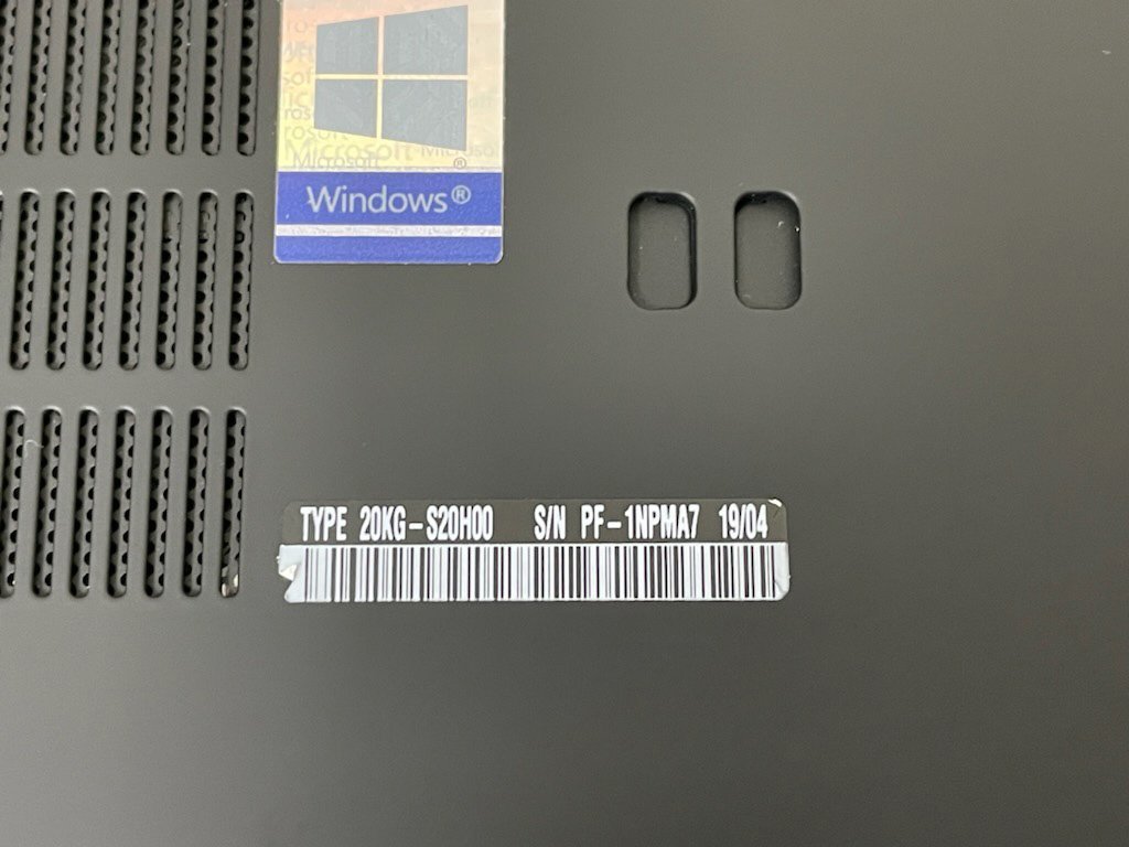 【UEFI起動確認済み／中古】ThinkPad X1 Carbon [TYPE 20KG-S20H00] (Core i5-8250U, RAM8GB, SSD 無し) 本体＋ACアダプタ_画像9
