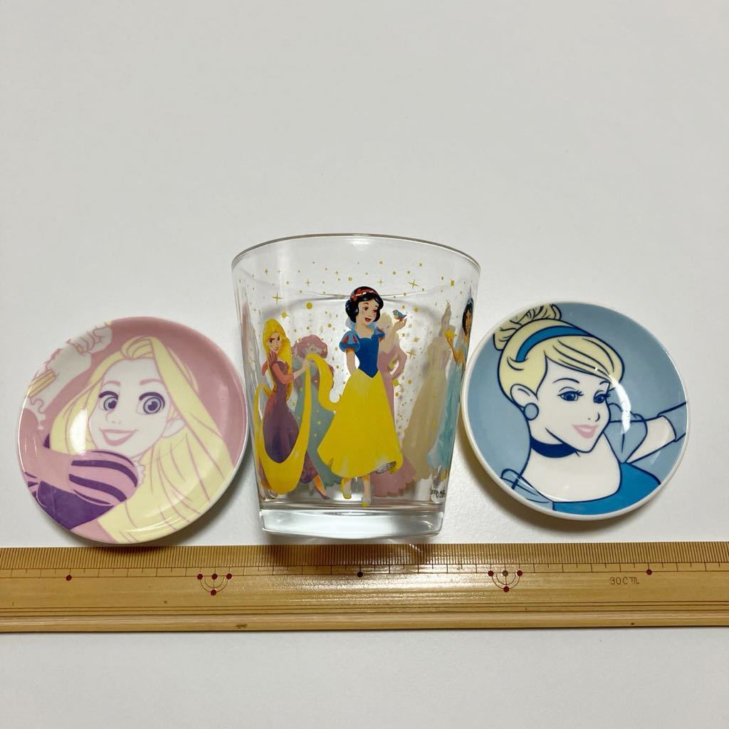 プリンセス　ディズニー　グラス　豆皿　3点セット　中古_画像1