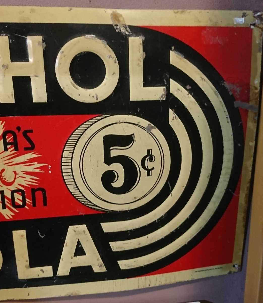nicol kola 40s vintage sign boad アンティーク 看板 ブリキ ニコル コーラ_画像3